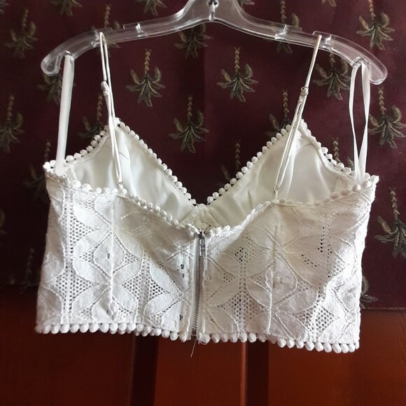 Musette Boho Lace Crop Top Summer Solstice Festival Metal Zipper Closure S - Picture 6 of 12